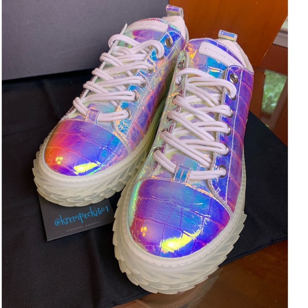 giuseppe zanotti BNIB iridescent croc lowtops - Picture 3 of 16